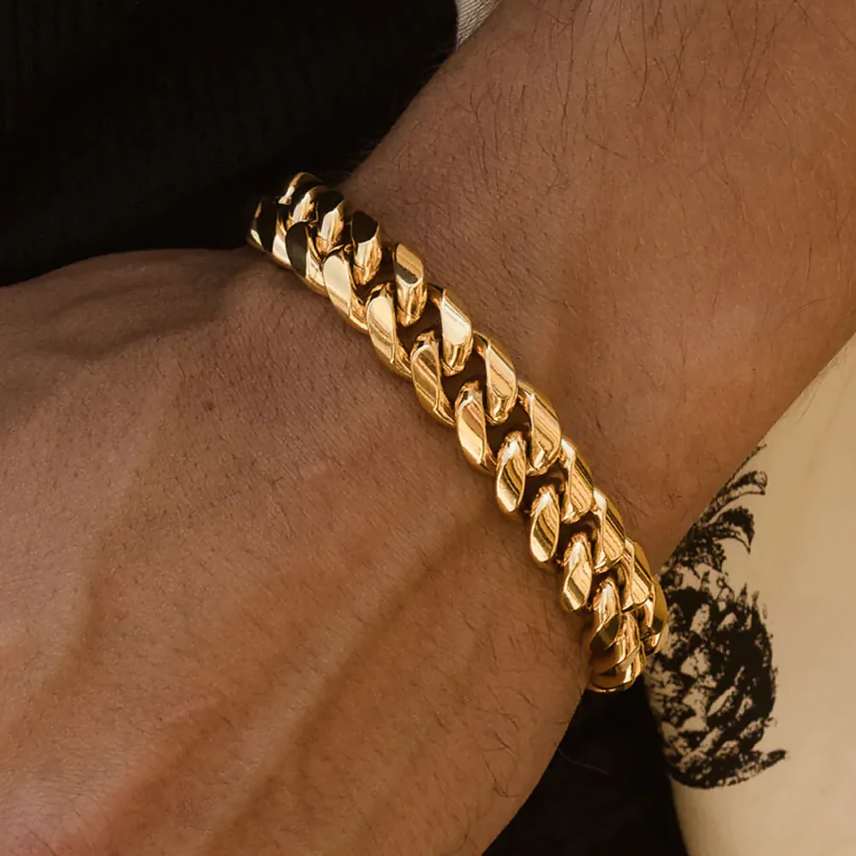 GYTHOS. | 12MM Guld Cuban Link Armbånd 18K