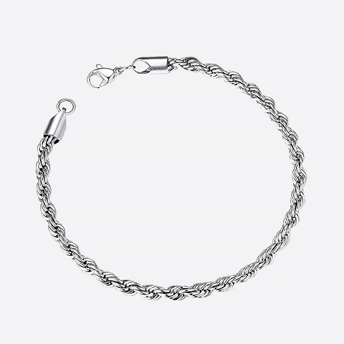 SYBRET. | 3MM Sølv Rope Armbånd