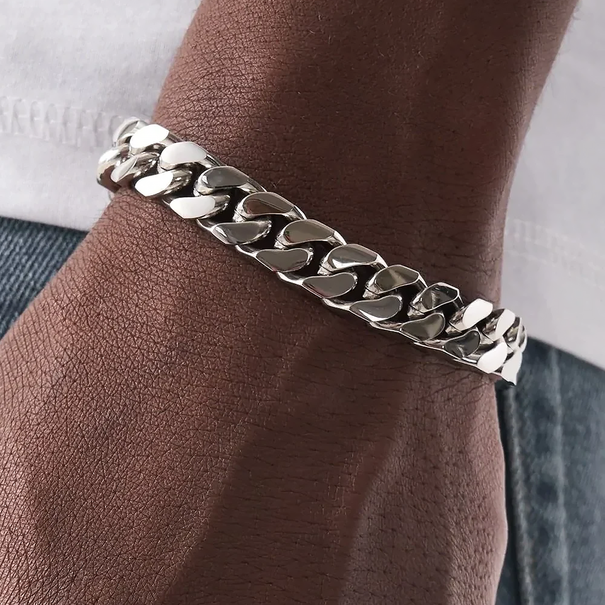 SYTHOS. | 12MM Sølv Cuban Link Armbånd